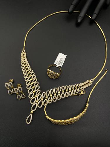 طقم شبكة ذهب اصفر عيار 18 
