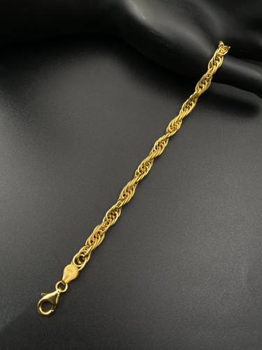 سوارة جنزير مبروم ذهب ايطالي أصفر عيار 21 