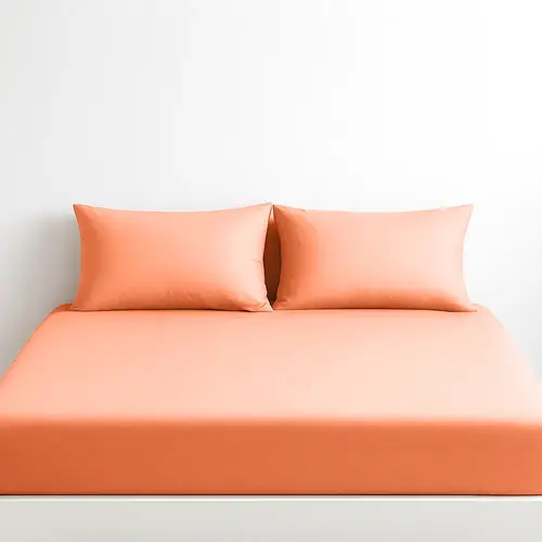 طقم شرشف قطن 100% - نفرين - خوخي فاتح - 3 قطع