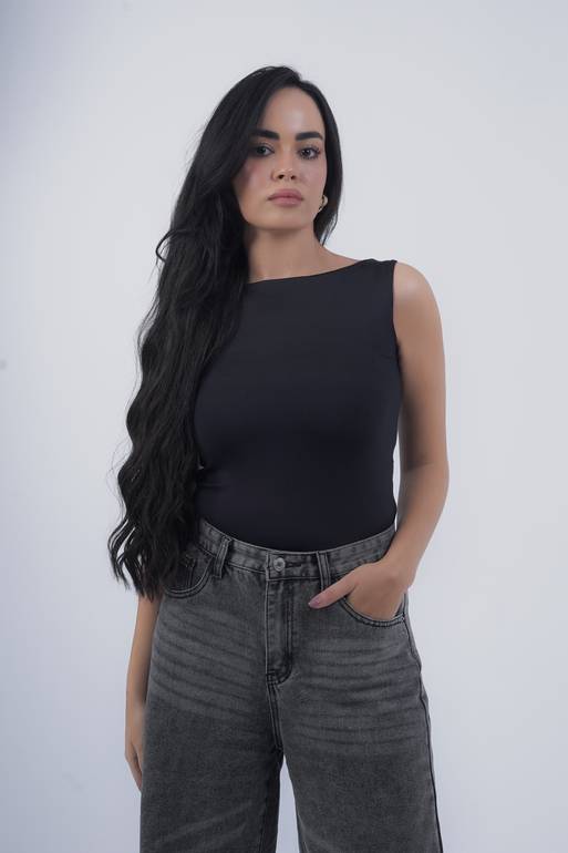 Black Boat Cut Top