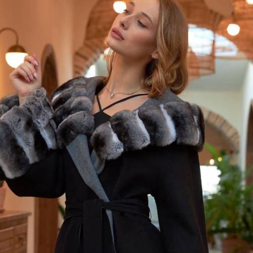 BA-FURعبايه سوداء بنمط معطف