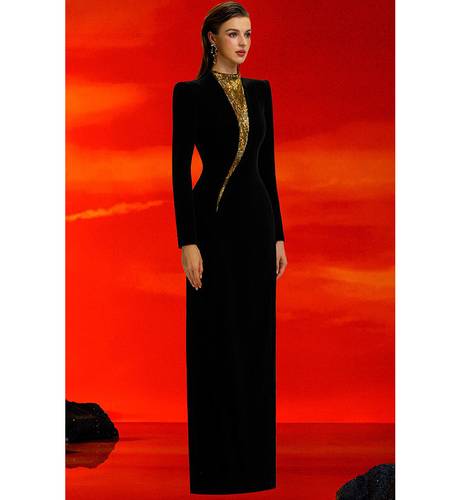 BLACK T-R EVENING DRESS (PRE-ORDER)