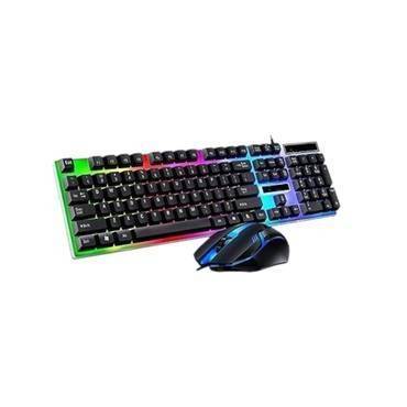  طقم كيبورد وماوس ألعاب سلكي مضيء RGB من تيسو TESO T10 - أسود