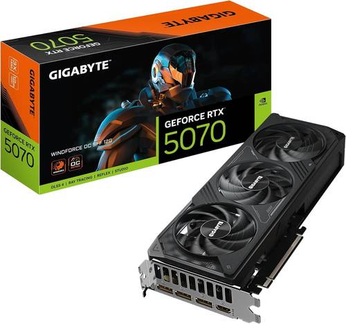 كرت شاشة جيجابايت جيفورس RTX 5070 ويندفورس OC SFF بسعة 12 جيجابايت- باللون الاسود