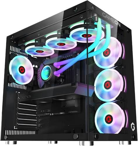  صندوق كمبيوتر GAMEON EMPEROR ARTIC  III SERIES MID TOWER ATX  لون اسود 