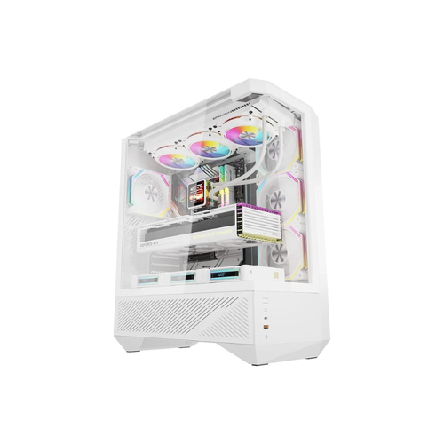 صندوق كمبيوتر DARKFLASH ARCEE DY460 LUXURY PC FULL TOWER ATX مع 4 مراوح لون ابيض 