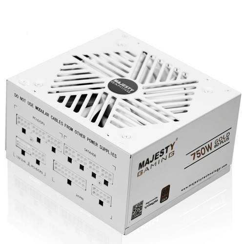 مزود الطاقة ماجيستي 750 واط ذهبي – معياري بالكامل – ATX 3.1 وPCIe 5.1 – يدعم RTX 50 – مكثفات يابانية 105° – كفاءة 80+ Gold – أبيض