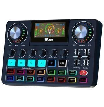 مكسر صوت احترافي وبطاقة صوت للبث المباشر ASA PROFESSIONAL MIXER A15 - أسود
