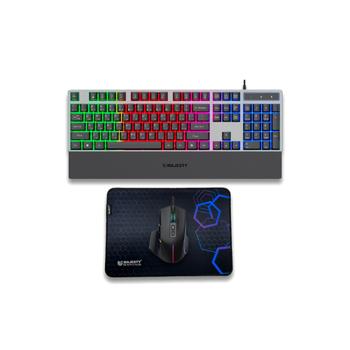 ماجيستي قيمنق طقم كيبورد وماوس مع ماوس باد – إضاءة RGB وأداء ألعاب احترافي