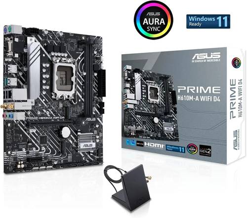 لوحة الام asus prime h610m-a wifi d4 2DDR4 1XPCIE 4.0 X16 2XM.2. LGA1700