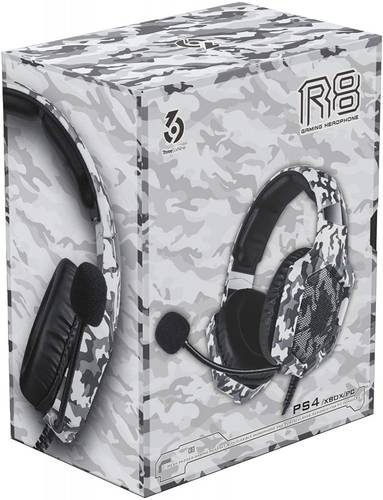 سماعة الألعاب ThreeSixNine R8 صوت محيطي لون أبيض مموه