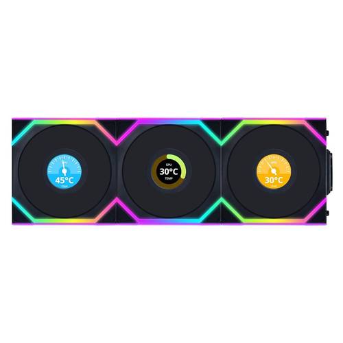 مراوح تبريد LIAN LI UNI FAN SL WIRELESS LCD 120 FAN ARGB 120mmلون اسود