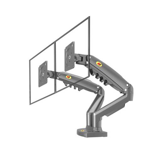 حامل شاشات مزدوج NB F160 | ذراع هيدروليك للشاشات 17-27 بوصة