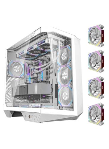 صندوق كمبيوتر DARKFLASH ARCEE DY470 LUXURY PC CASE لون ابيض 