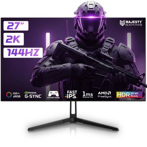 شاشة ألعاب ماجيستي 27 بوصة 2K QHD   144Hz 1ms  FAST IPS  HDR400  G-SYNC & FreeSync HDMI | DP | VESA