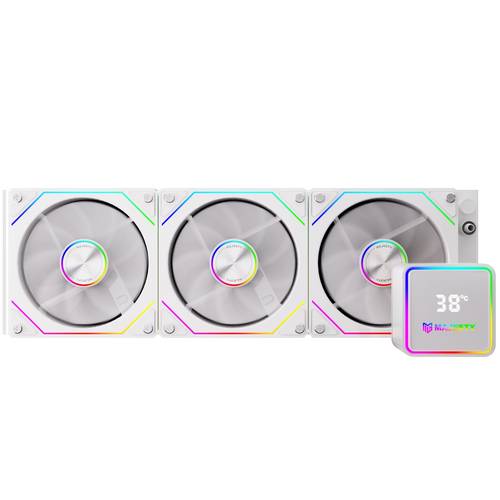  مبرد مائي ماجيستي 360mm ARGB CPU Cooler – شاشة ديجيتال 2.8 بوصة لعرض الحرارة، ثلاث مراوح 120mm، متوافق مع Intel وAMD،لون ابيض
