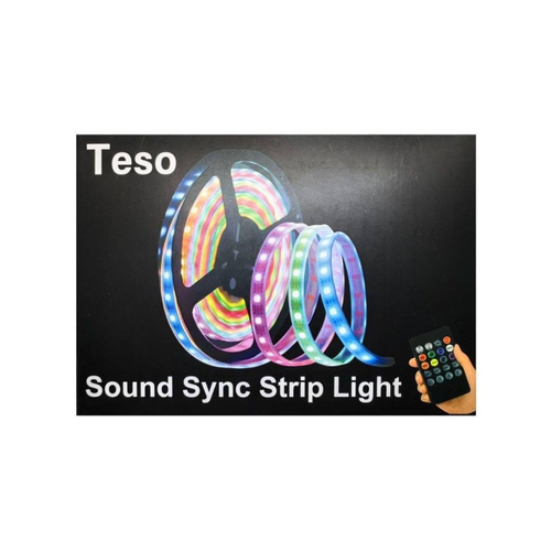 شريط إضاءة LED RGB متزامن مع الصوت مع ريموت كنترول.