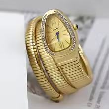 فريد الأفعى على شكل تصميم سوار الذهب والفضة ساعة نسائية كوارتز ساعة فاخرة الإسورة الساعات السيدات ساعة فتاة AAA ساعة Reloj