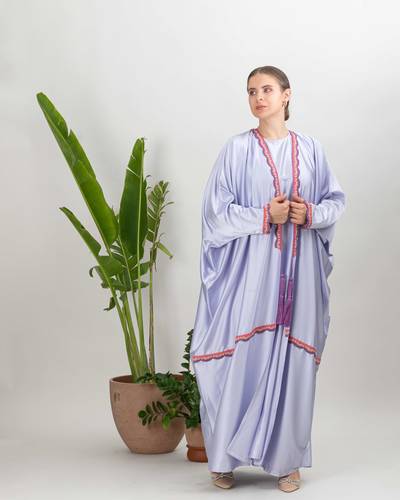 عبايه حرير بنفسجي