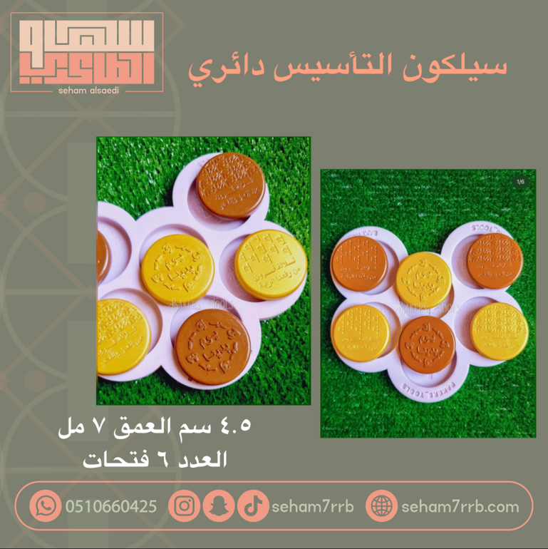 سيلكون التأسيس دائري 6 فتحات