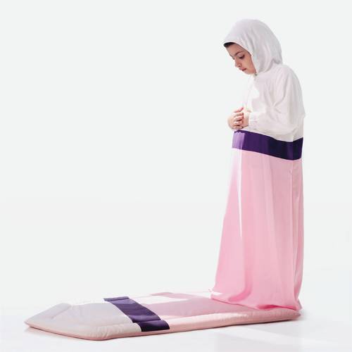 طقم صلاة سحاب للأطفال باللون الزهري