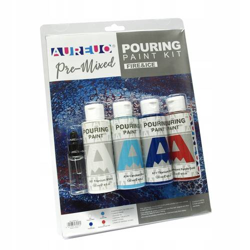 AUREUO Pouring Paint Kit Fire and Ice 120ml