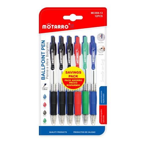 Motarro Ball Point 1.0 mm Pen 12 assorted colors