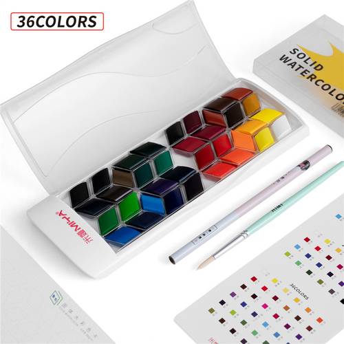 HIMI Rhombus Solid Watercolor Kits, 36 Colors , White