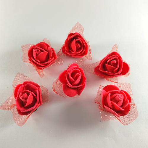 Artificial Flowers Red 6pcs