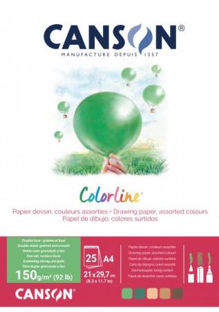 كراسة ملونة (Colorline) 5 درجات من ألوان الأرض 150 جرام - 25 ورقة, كانسون 