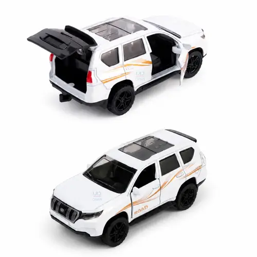 Toyota Prado 1:32 Die-Cast Pull Back Toy Car Lights-Sound White