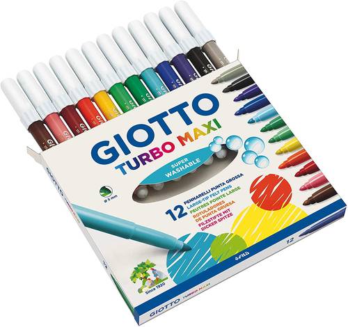 Giotto Turbo maxi 12 Colors Felt pens