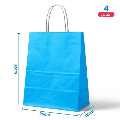 Large Blue Paper Gift Bags 4 pcs