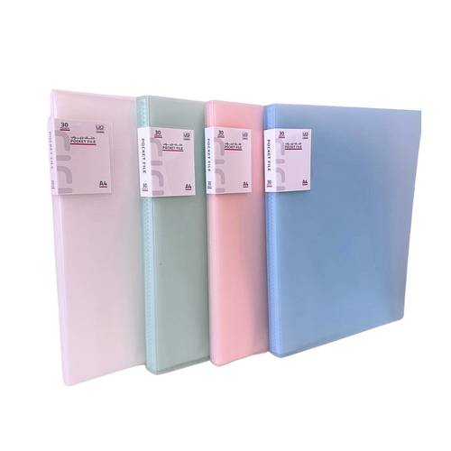 Transparent Pocket File 30 Pockets A4 Colored Cover