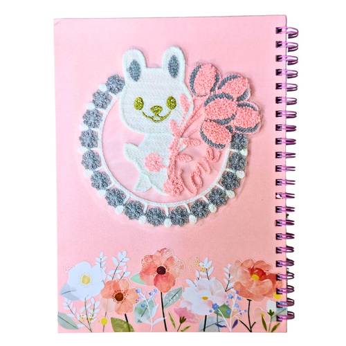 Embroidery A4 Notebook Handmade 100 sheets Pink
