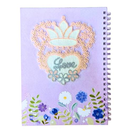 Embroidery A4 Notebook Handmade 100 sheets Purple