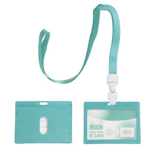 Horizontal Id Card Holder With Lanyard Sky Blue