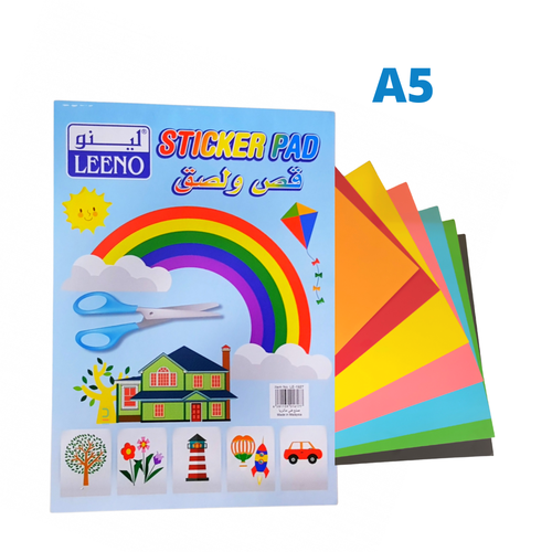 Leeno, A5 Sticker Pad Assorted Colors