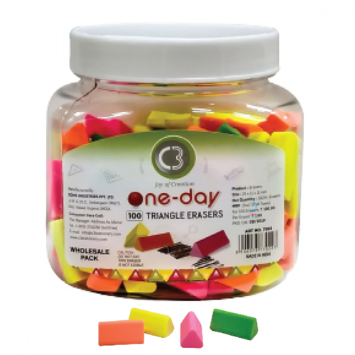 C3 Traingle Color Eraser 100 Pcs