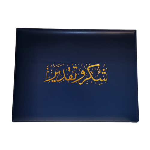 Certificate Holder Leather Frame A4 Blue