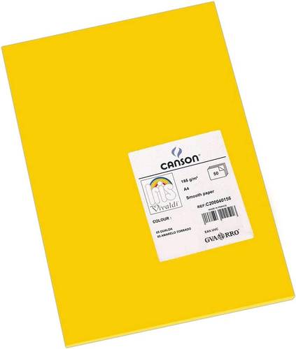 Canson Iris Vivaldi A4 185 gsm Smooth Color Paper -Buttercup- 50 Sheets