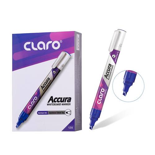 Claro Accura Whiteboard Marker Blue 12 pcs Pack