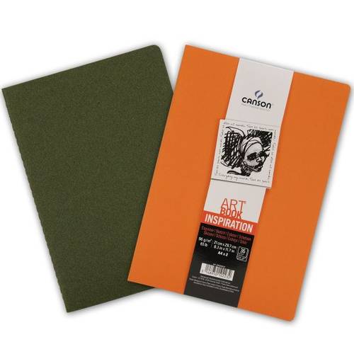 طقم كراستين سكتش 96 جرام ART BOOK Inspiration برتقالي+أخضر , كانسون 