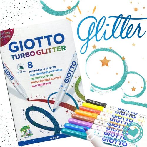 Giotto Turbo Glitter 8 Fiber Pens
