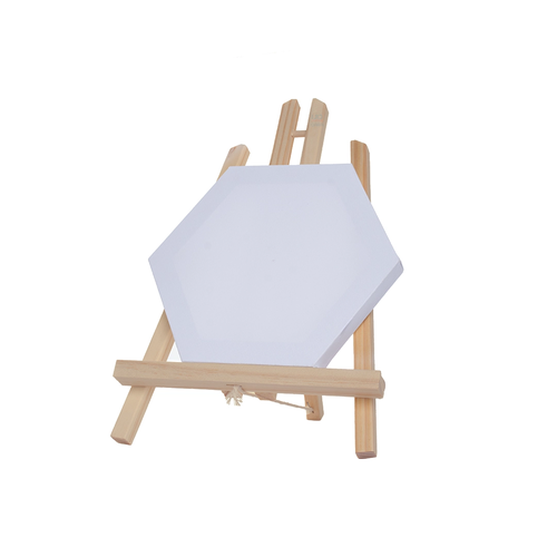 Motarro Hexagon Canvas 20x20 cm with Wooden Easel
