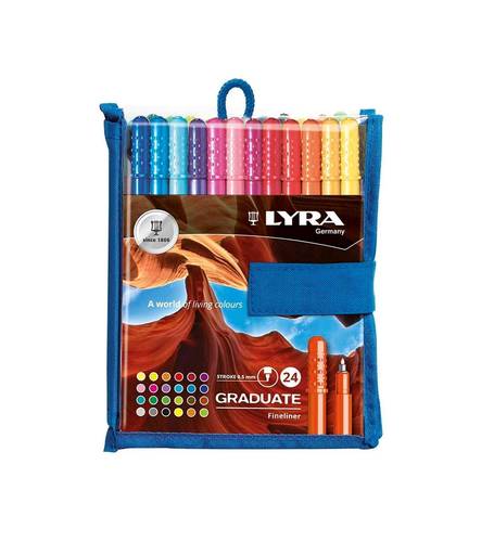 Lyra Graduate Fineliner Colors Pens Set of 24 Colors 