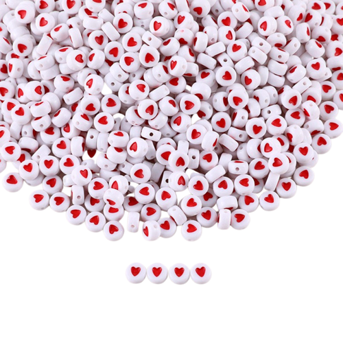 Heart Beads Red