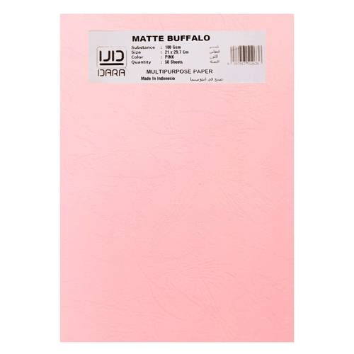 DARA, A4 Matte Buffalo Paper 180 gsm 50 Sheets Pink