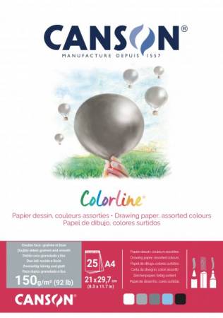 كراسة ملونة (Colorline) 5 درجات من ألوان الهواء- 150 جرام - 25 ورقة , كانسون 