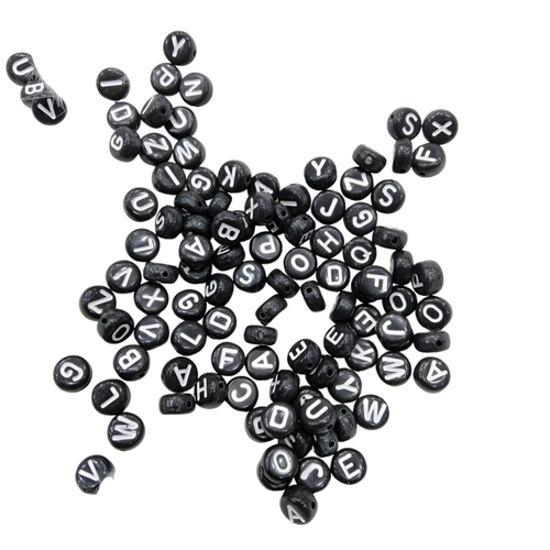 Letter Beads Mix Black